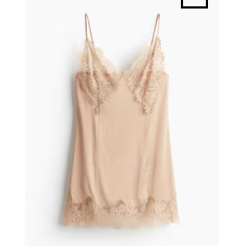 H&M Light Beige Lace Satin Dress - Picture 1 of 6